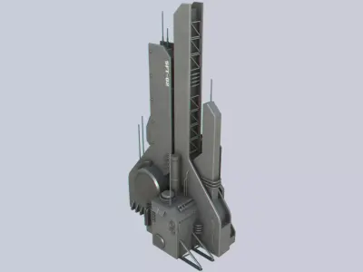Scifi tower Low-poly 3D model purchase
