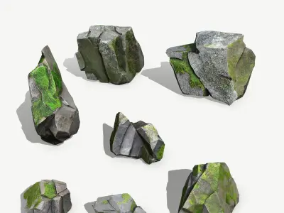 Rock Set Low-poly 3D model 46