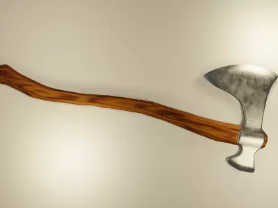  Viking ax BLENDER Low-poly 3D model