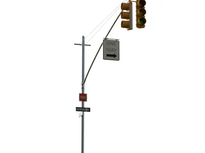 Traffic Light 06 Low-poly 3D model