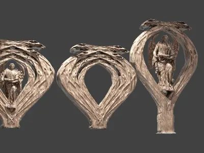 Angel Christmas Wreath collection 1 3D model