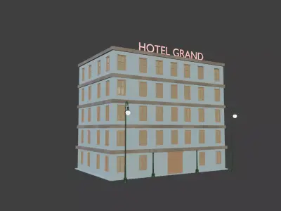 Old Victorian hotel  3D model