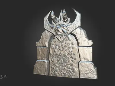 Demonic Gate of Doom Low-poly 3D model