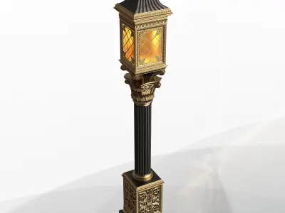 Classic Street Light 0101 Low-poly 3D model