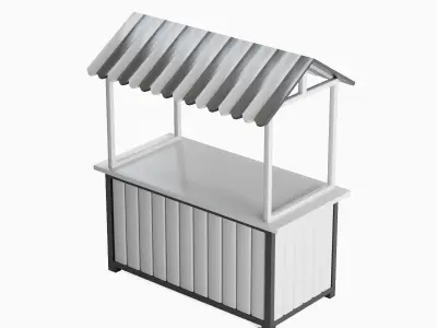 Food Stand 10 Low-poly 3D model