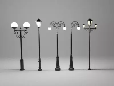 Street light Pack 01 3D model