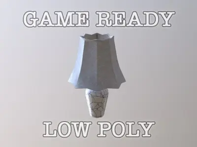 Bedroom Lamp low-poly game ready Low-poly 3D model