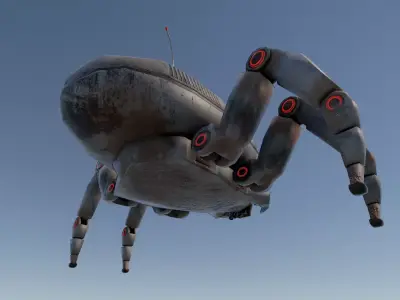 Old robot spy Low-poly 3D model