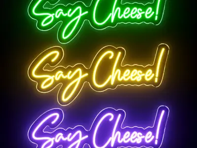Say Cheese Neon Sign 3D model