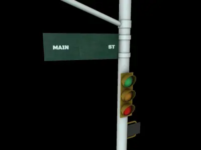 Traffic Light Low-poly 3D model