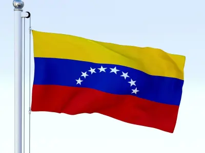 Animated Venezuela Flag Low-poly 3D model