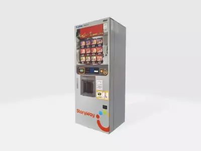 Korail Tea Vending Machine Low-poly 3D model