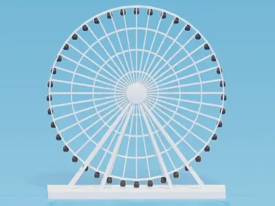 Cartoon Seattle Great Wheel 3D model