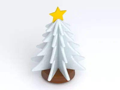 christmas tree table show piece snow 3D model