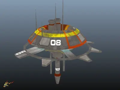 Station 08 Low-poly 3D model