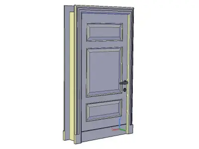 3D DOOR with handle Free 3D model