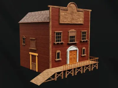 Wild west Modular Kit Low-poly 3D model