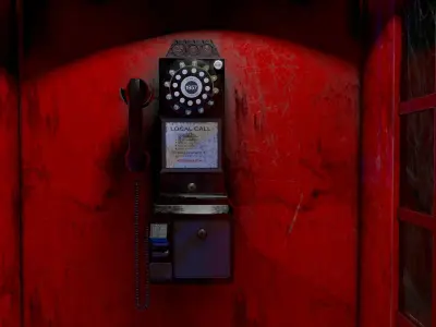 Telephone booth 3D model