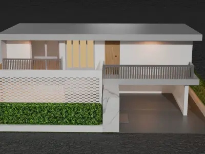 Exterior House Design   Low-poly 3D model