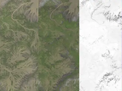 Mountains terrain 8k textures 3D model