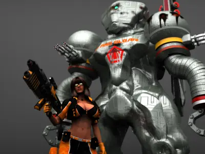 PG Infantry Bott w Pulse Rifle 3D model