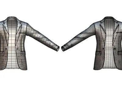 Cartoon High Poly Subdivision Gray Jacket Low-poly 3D model