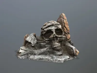 Skull Rock Low-poly 3D model buy