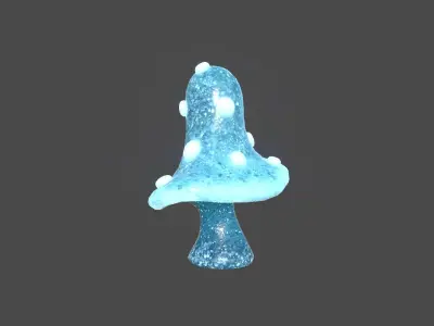 Fantasy Mushroom B02 Blue - Scene Backdrop Design Low-poly 3D model