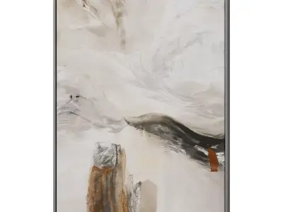 Set of 3 Abstract Paintings in Frames 3D model 84