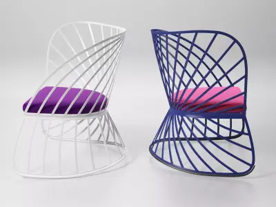 Sol two chairs with cushion 3D model