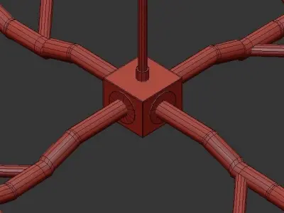 RAMEAU modern chandelier with branches hanging from ceiling 3D model