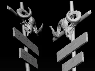 Pointer Ram Skull 3D print model