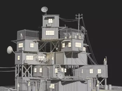 Slum Low Poly Low-poly 3D model