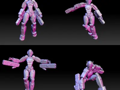 Battlesuit Space Girls 3D print model