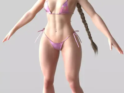 CAMMY WHITE Street Fighter Pink Bikini  3D model