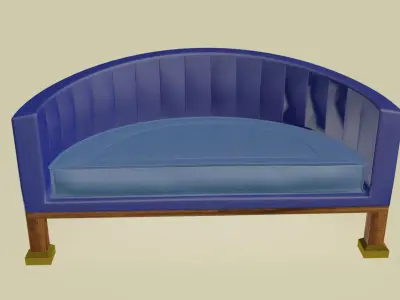 Hemicircle modern middle sofa Low-poly 3D model