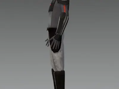 Inquisitor star wars character in armor Low-poly 3D model