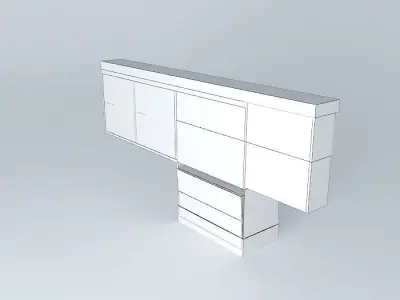 Kit410Panel Mirror Door Bread and shelves by Alex Marques Free 3D model