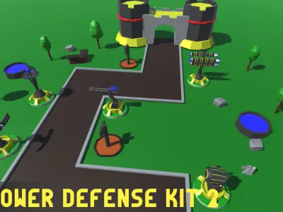 Simple Tower Defense Kit 2 Low-poly 3D model