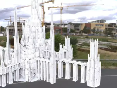 Babylon Garden aqueduct towers 4 3D model
