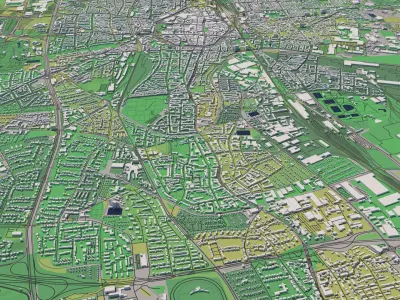 Dortmund Germany 30x30km 3D City Map 3D model