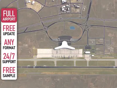 Ordos - 3D Airport Model Low-poly 3D model