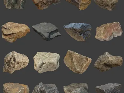 Stones Pack Low-poly 3D model