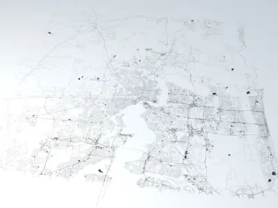 Jacksonville Road Network and Streets 3D model