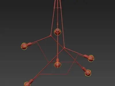 DIVERGENCE chandelier with four lights 3D model