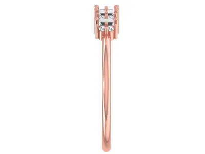 Solitaire Women Light Weight Baguette Band Ring 3D print model