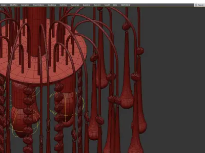 Italian Brass and Murano Glass Teardrop Chandelier Low-poly 3D model