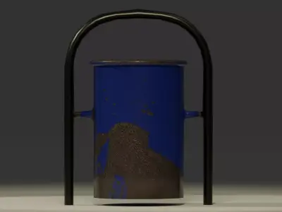 Realistic Trash Can 3D Model  Game Ready PBR Asset Low-poly 3D model