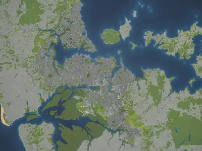 Auckland Low-poly 3D model