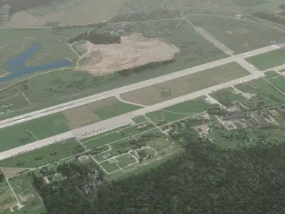 Russian Military Airbase Low-poly 3D model